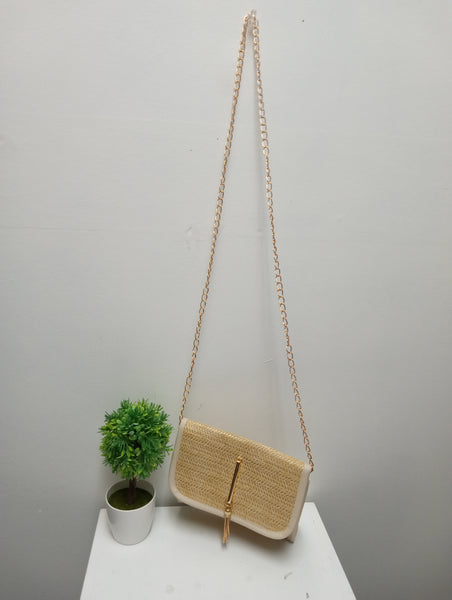 7"x6" Straw Woven Crossbody Bag | Boho Tassel Purse OhhMy! Gifts and Things, LLC