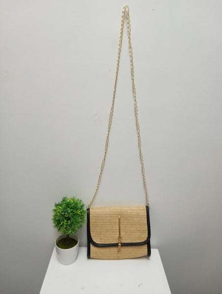 7"x6" Straw Woven Crossbody Bag | Boho Tassel Purse OhhMy! Gifts and Things, LLC