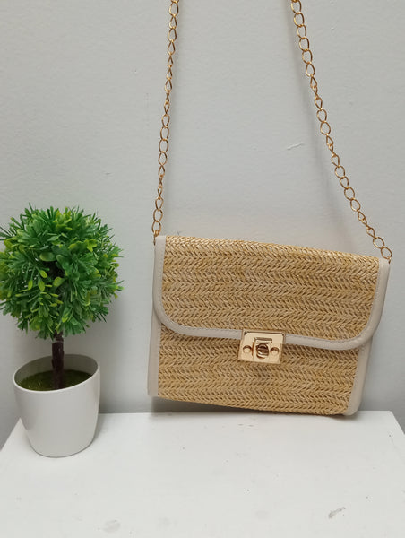 7"x6" Straw Woven Crossbody Bag | Boho Tassel Purse OhhMy! Gifts and Things, LLC