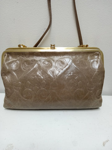 5"x8" Hobo Metallic taupe Handbag w/strap Kathy Mangum