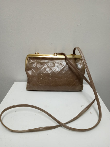 5"x8" Hobo Metallic taupe Handbag w/strap Kathy Mangum