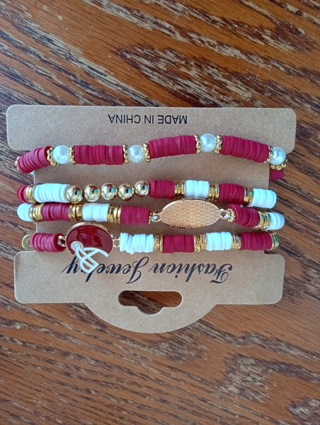 6-Strand Layered Football Bracelet | Stackable Women's Jewelry Amanda Queen