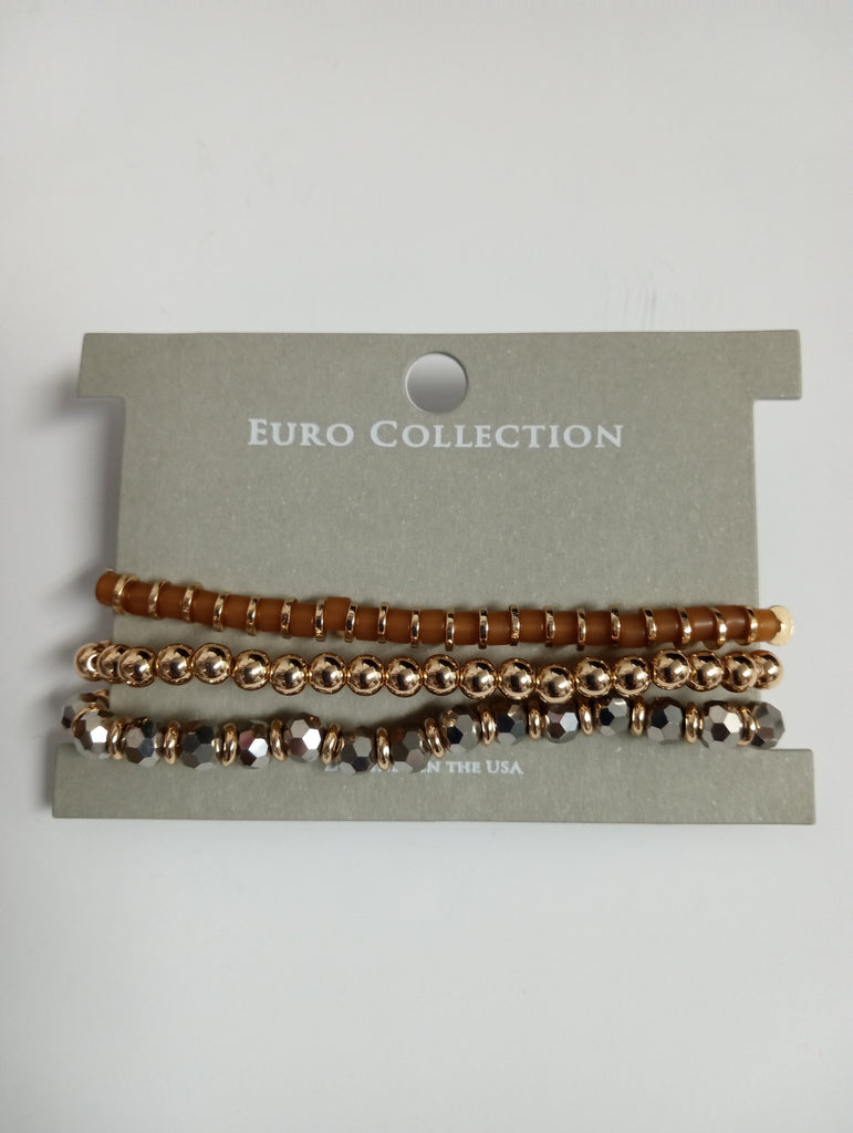 Stacked Beaded Bracelets | Multi-Tier Gold Boho Arm Candy Amanda Queen