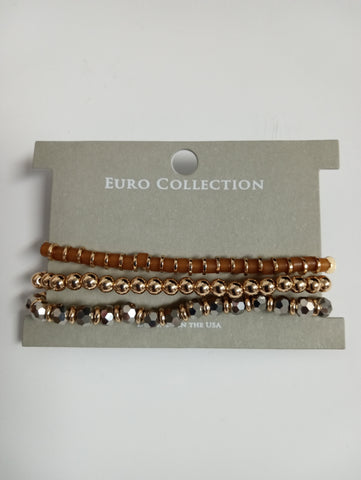 Stacked Beaded Bracelets | Multi-Tier Gold Boho Arm Candy Amanda Queen