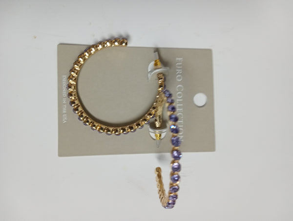 Large Rhinestone Hoop Stud Earrings | 4 Color Styles OhhMy! Gifts and Things, LLC