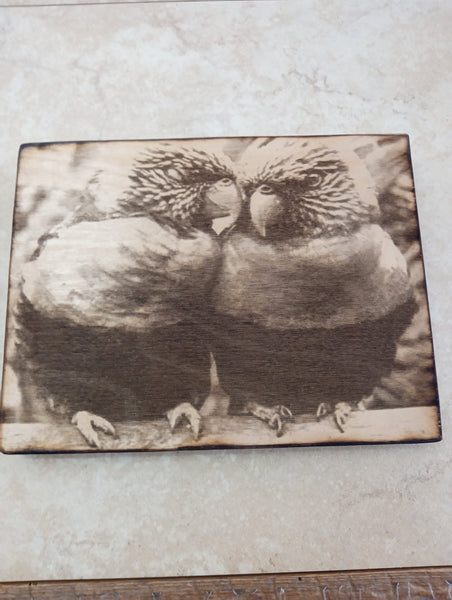 6 1/2" x 8 1/2"Handmade Burnt Wood Lasered Art Shelf Sitter | 9 Styles Rick Dantzler