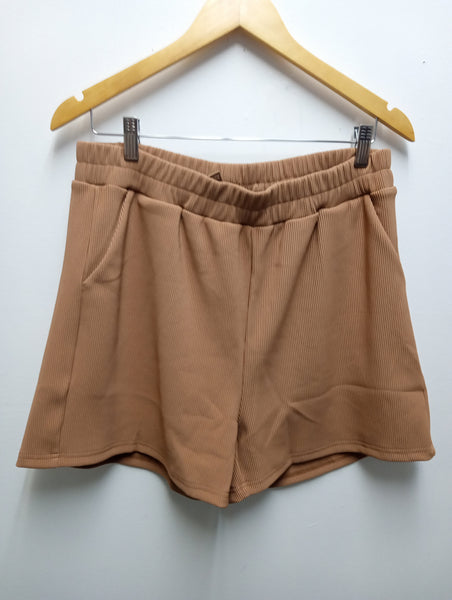 Brown/Cream Stripe Short Set Amanda Queen