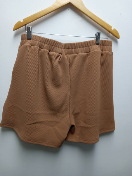 Brown/Cream Stripe Short Set Amanda Queen