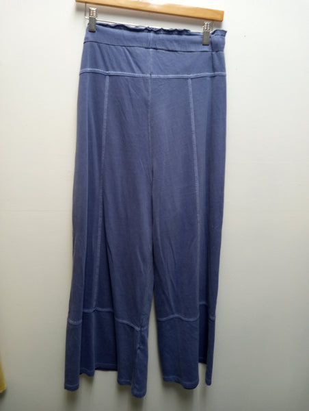 Zenana Blue Pull On Pants w/tie waist/deep pockets Amanda Queen