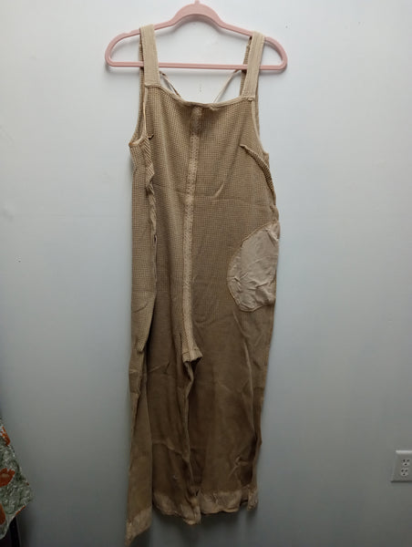 E.E.SOME Biege Jumpsuit w/tie back (inside out) Landon Ramsey-Maria Briones