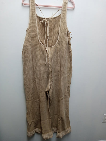 E.E.SOME Biege Jumpsuit w/tie back (inside out) Landon Ramsey-Maria Briones