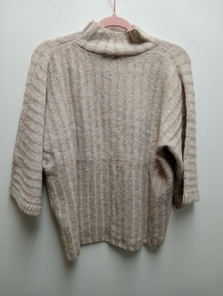 New's Oatmeal Mock Neck Sweater Landon Ramsey-Maria Briones