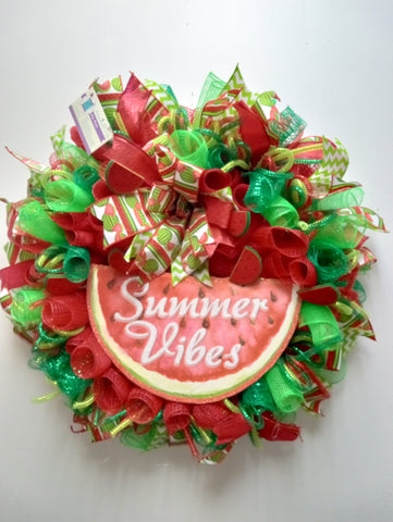 26x26 Watermelon Summer vibe Wreath OhhMy! Gifts and Things, LLC