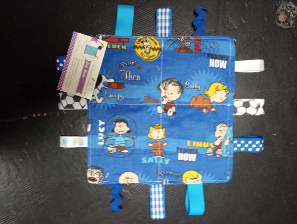 Baby Taggy Blanket 10x10 Handmade Jody Martin