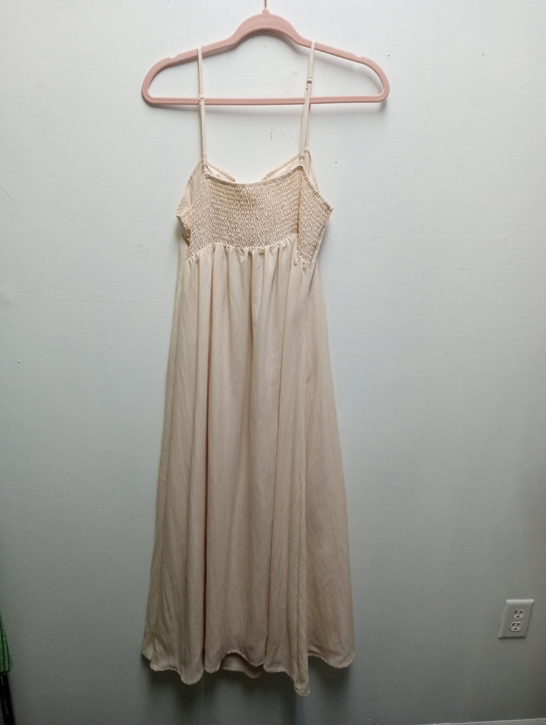 Blue Pepper Beige Spaghetti Strap Maxi Dress | M & L Landon Ramsey-Maria Briones