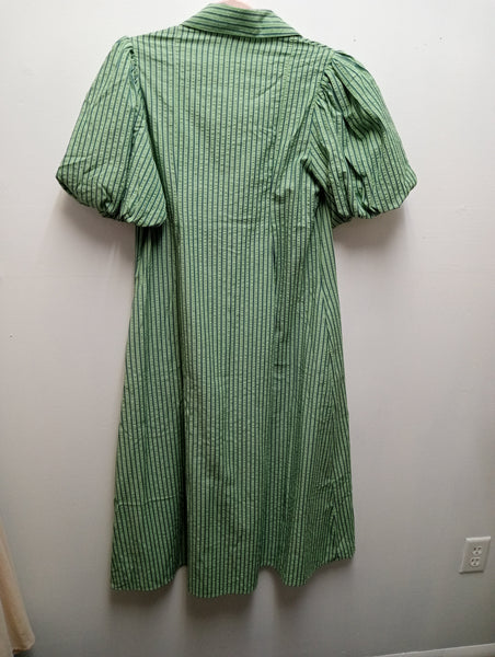 glam Green/Gray stipe Maxie Dress Landon Ramsey-Maria Briones