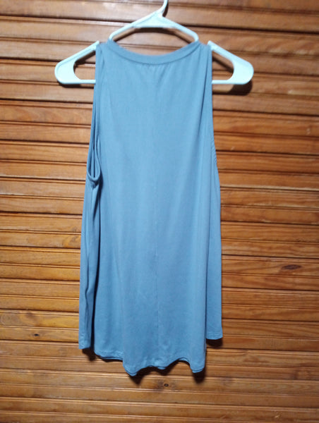 Preloved Ninexis sleeveless Large gray/blue top Debra Hodge