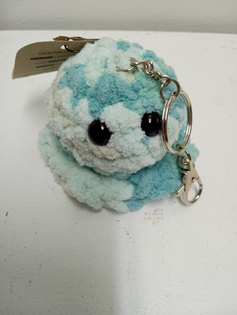 3"x2" Crochet blue/green Jellyfish keychain Hannah Bodker