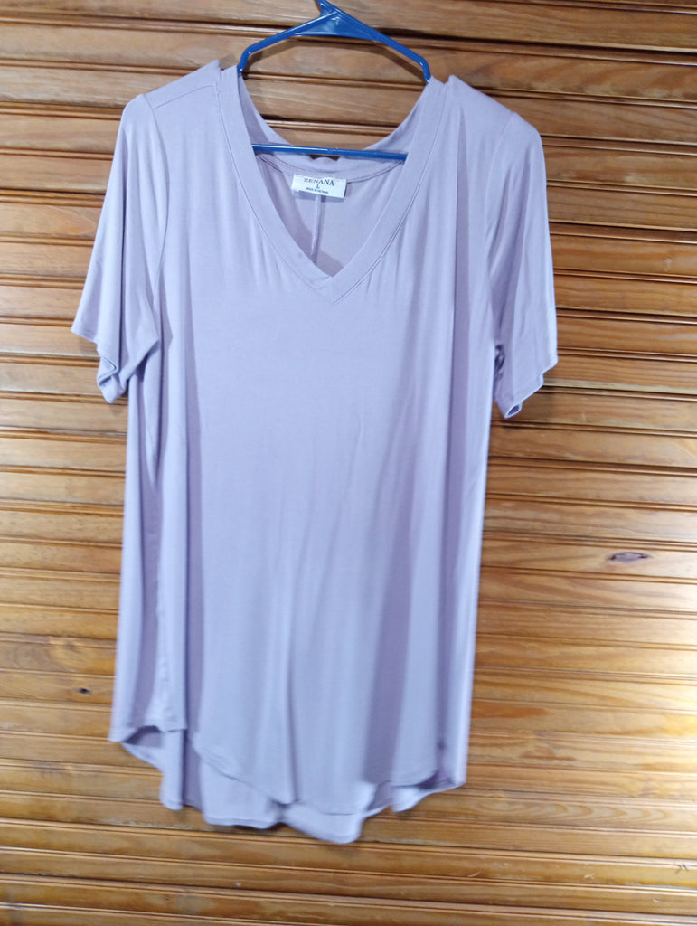 Preloved Zenana Lavender Large V-Neck t-shirt dress/top Debra Hodge