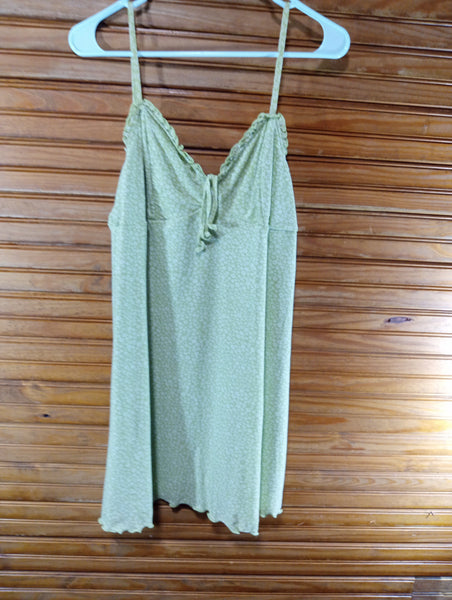 Preloved American Eagle Green w/white/blue daisy w/spaghetti strap top Debra Hodge
