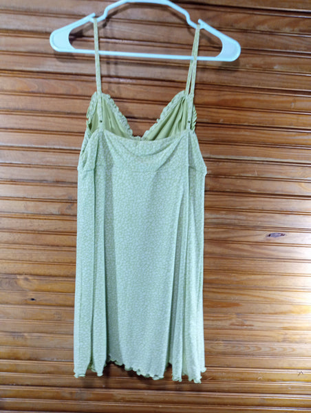 Preloved American Eagle Green w/white/blue daisy w/spaghetti strap top Debra Hodge