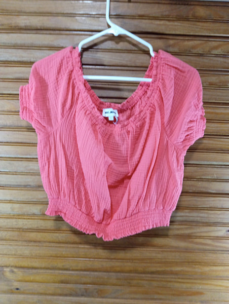 Preloved DKNY Jeans Orange Large Crop Top Debra Hodge