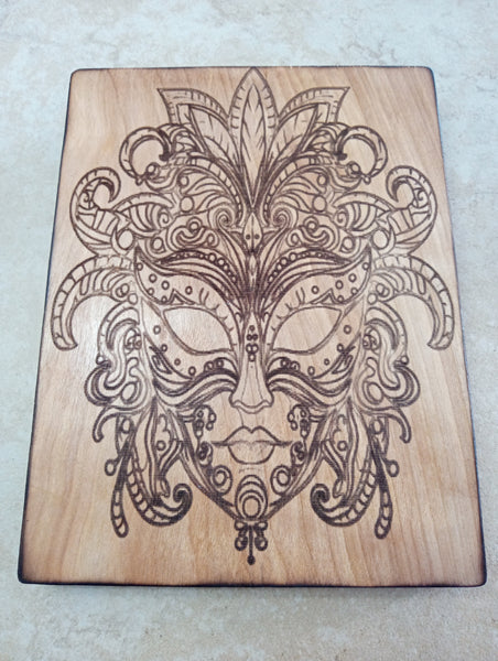 6 1/2" x 8 1/2"Handmade Burnt Wood Lasered Art Shelf Sitter Rick Dantzler