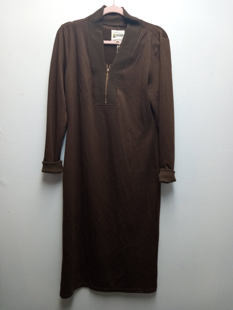 Umgee Brown Mid-Sleeve Zip-Up Chest Dress | Boho Boutique Landon Ramsey-Maria Briones