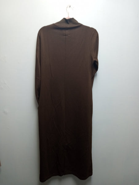 Umgee Brown Mid-Sleeve Zip-Up Chest Dress | Boho Boutique Landon Ramsey-Maria Briones