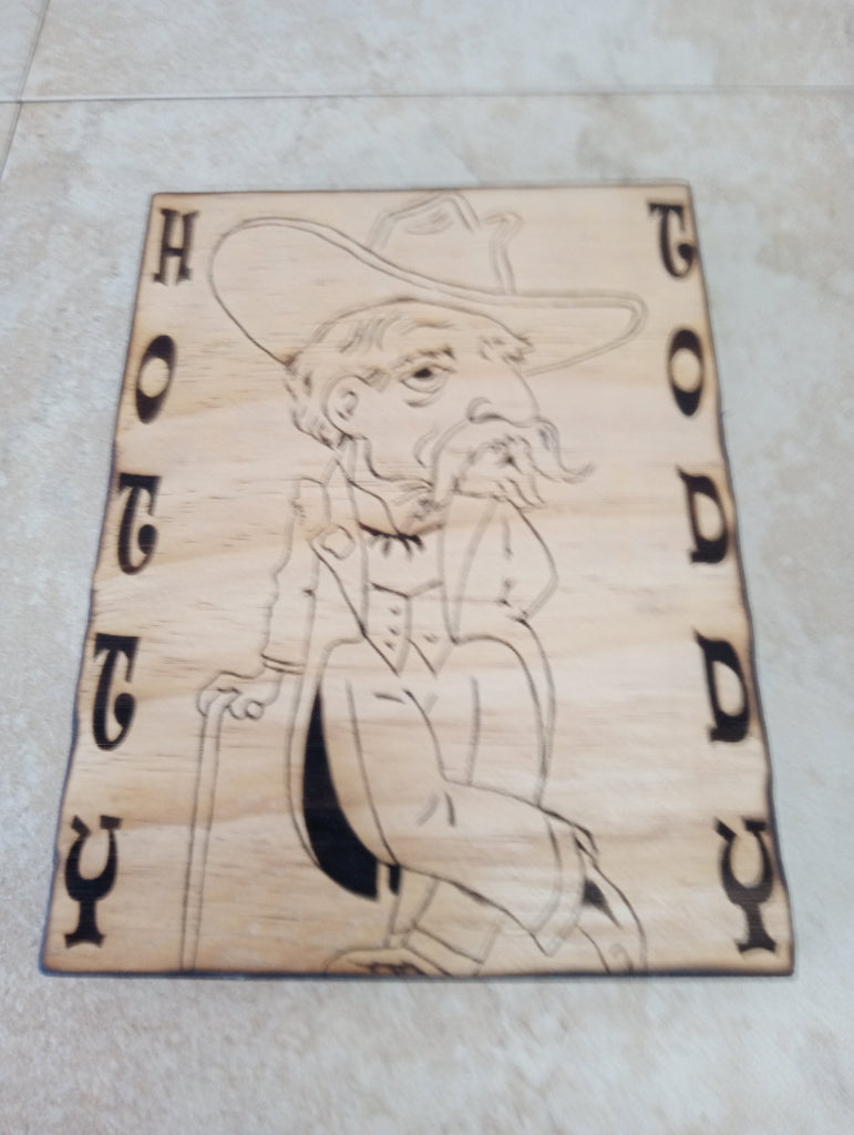 Handmade Burnt Wood Laser Art Shelf Sitter-Hotty Toddy/Colonel| Rick Dantzler OhhMy! Gifts and Things, LLC