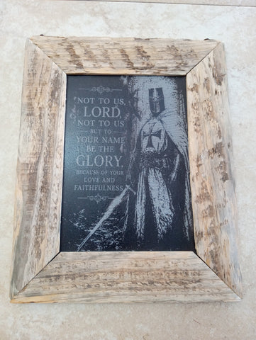 8"x10"wood frame art Not To Us Lord Rick Dantzler