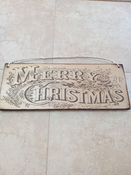 6"X15" Merry Christmas lasered wood art Rick Dantzler