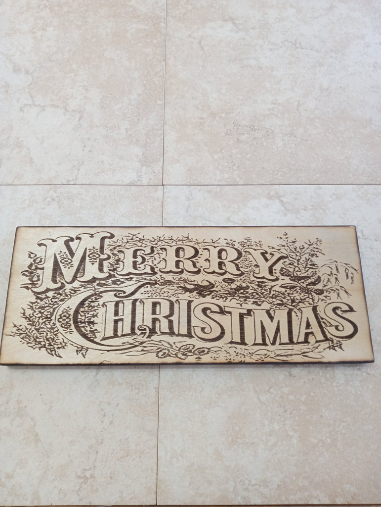 6"X15" Merry Christmas lasered wood art Rick Dantzler