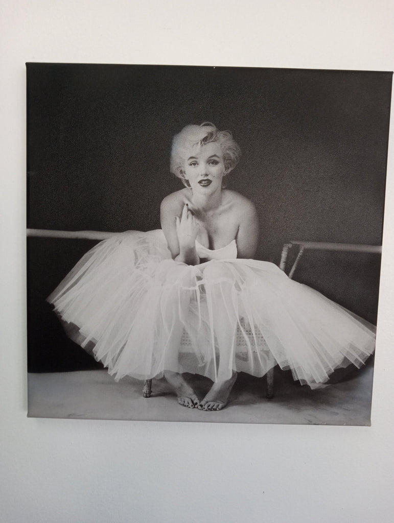 15"X15" Black & White Marilyn Monroe on canvas Rick Dantzler