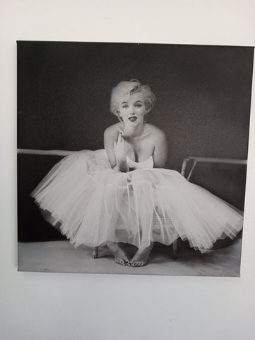 15"X15" Black & White Marilyn Monroe on canvas Rick Dantzler