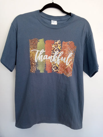 Port & Company Blue T-shirt THANKFUL OhhMy! Gifts and Things, LLC