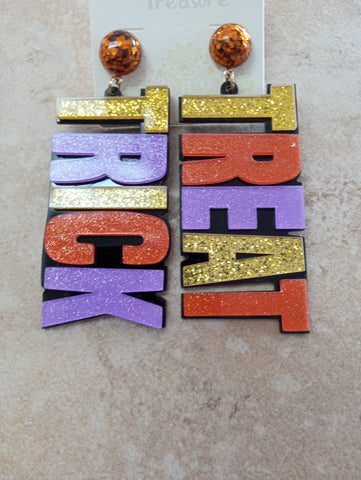 Acrylic Trick Treat Earrings OhhMy! Gifts and Things, LLC