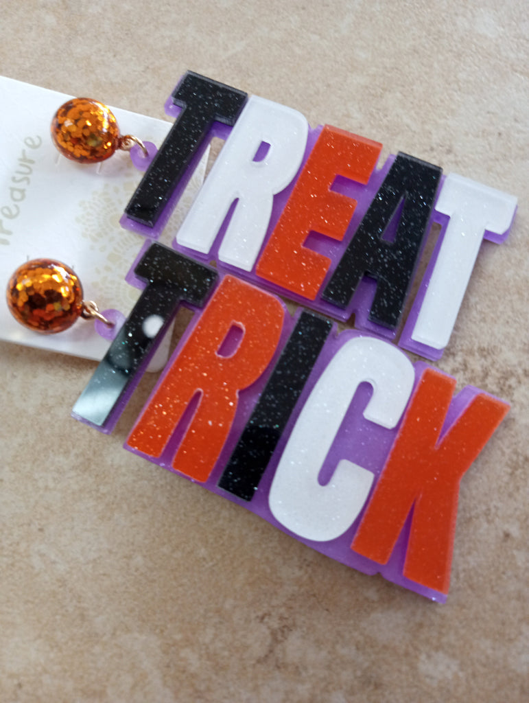 Acrylic Trick Treat Earrings OhhMy! Gifts and Things, LLC