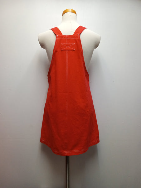 MITTOSHOP  Red Overall Dress Amanda Queen