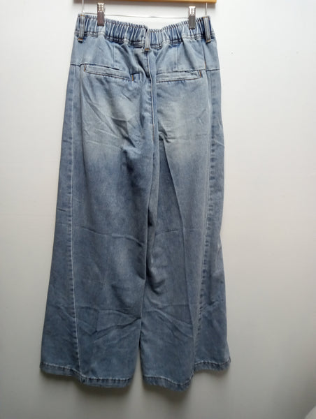 Mittoshop Wide Leg Denim blue jeans/zip up w/Fason clip OhhMy! Gifts and Things, LLC