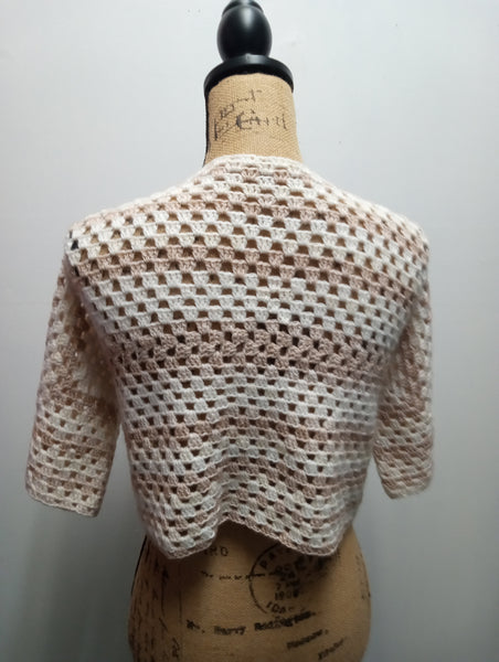 Women's Medium Handcrafted Crochet Short sleeve Sweater Hannah Bodker
