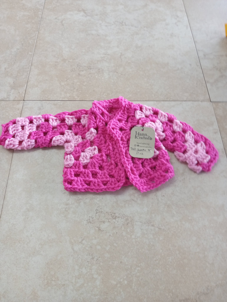 18" Hand Crochet Doll sweater OhhMy! Gifts and Things, LLC