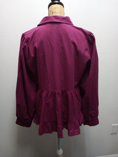 Jodifl Maroon button up Blouse Amanda Queen
