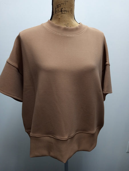Zenana Ribbed Tan Short Set Amanda Queen