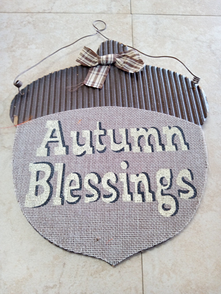 Autumn Blessings wall decor/nut shape OhhMy! Gifts and Things, LLC