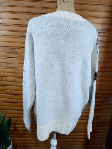 BIB! Halloween Ivory Pumpkin Sweater | Sizes S-XL