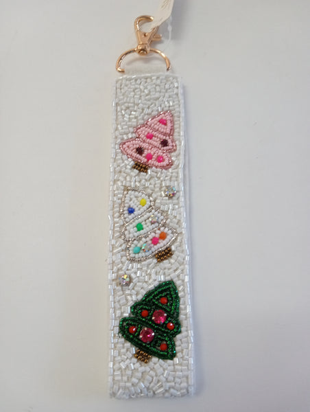 Viola 6.5-Inch Beaded Christmas Keychain | Holiday Gift