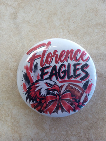Florence Eagles 2.5-Inch Mascot Pin-On Button | School Spirit