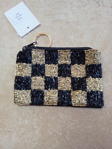 Beaded football Coin Bag