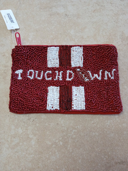 Beaded football Coin Bag